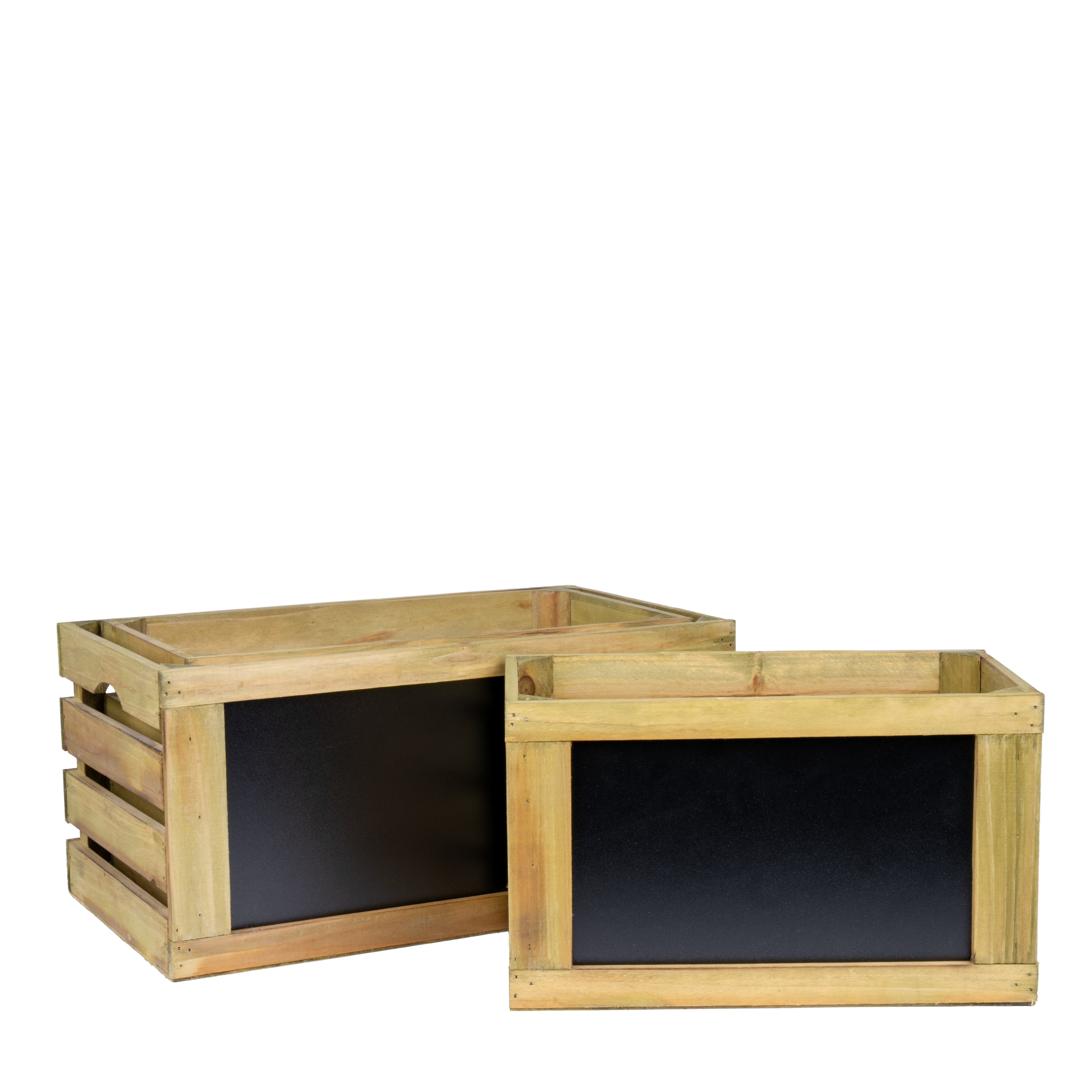 Wooden box with chalk board 42x25xH20cm, 37x21xH20cm, 32x17xH19cm,3pcs